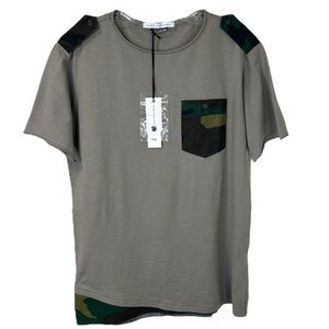 Daniele Alessandrini - NWT Men’s Short-Sleeve T-Shirt, Camo, Cotton - Tan Small